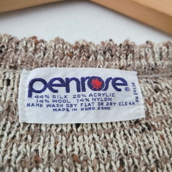 Vintage Penrose Silk/Wool Blend Sweater Brown/Cream - Picture 2 of 5